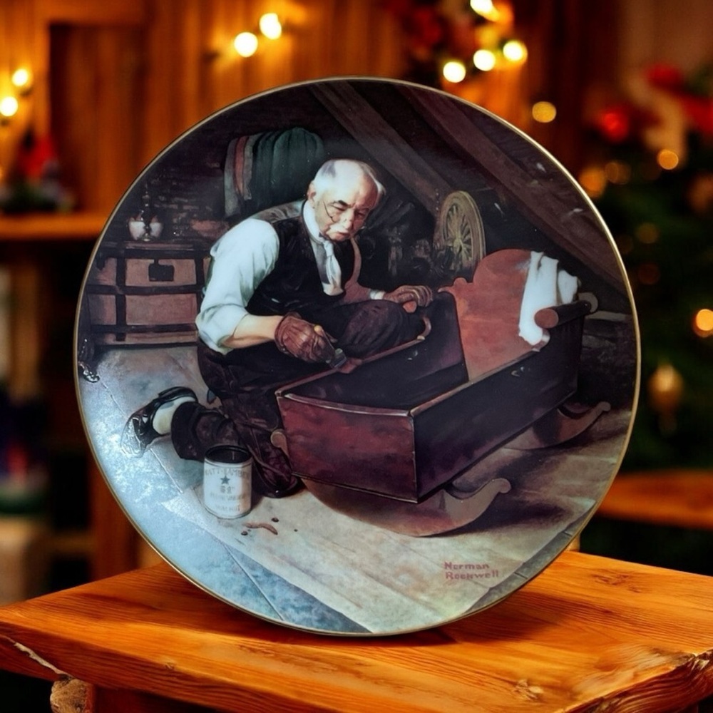Edwin Knowles Collection of Norman Rockwell Plate Depicting “Grandpa’s Gift”